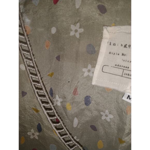 Vtg Johnny Was Vintage 100% Silk V-Neck Dress Medium Lightweight Summer Coverup - Picture 12 of 14